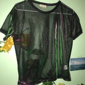 Urban outfitters Purple and Green mesh shirt